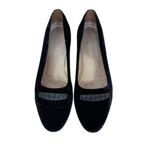 Vintage Bottega Veneta Black Velvet Loafer Flats size 9